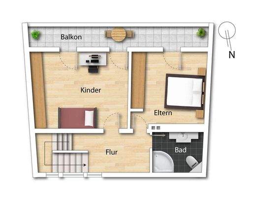 Grundriss OG möbliert