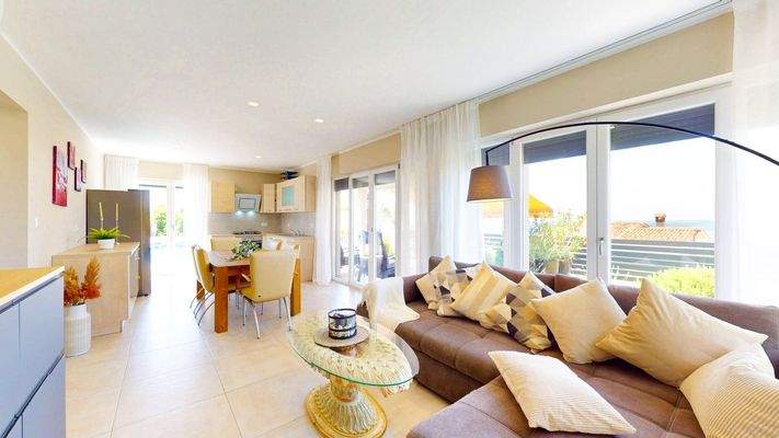 Wohnen/Essen/Kochen mit Meerblick - Haus unten