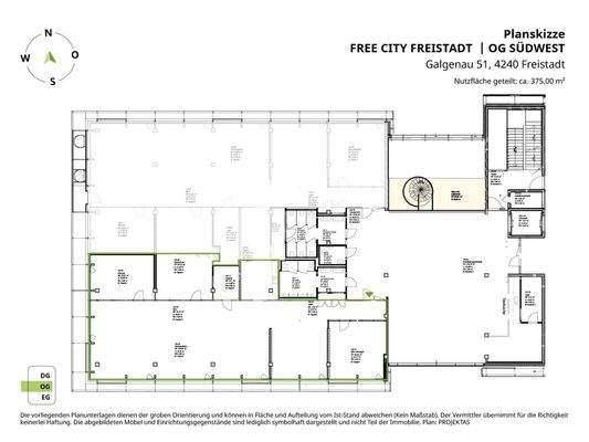 Planskizze Südwest ca. 375 m² Teilungsoption