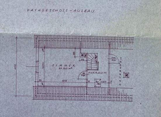 Plan Dachgeschoss, das Dachgeschoss kann noch weiter ausgebaut werden
