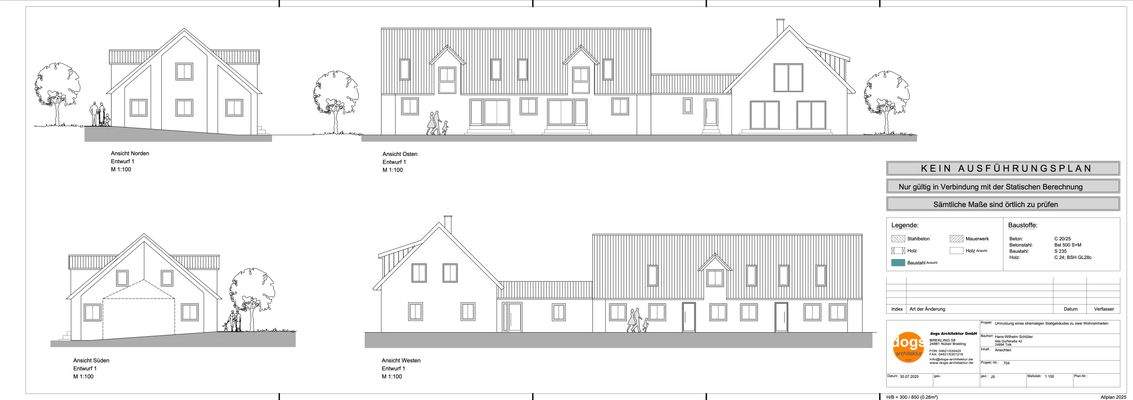 Ansicht nach Erweiterung um 2 FeWo