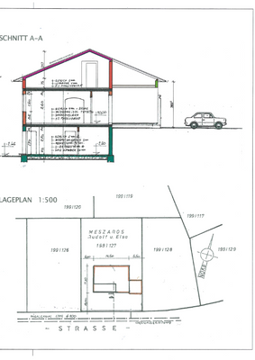 Schnitt und Lageplan