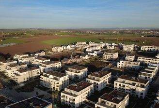 Blick auf das Neubaugebiet