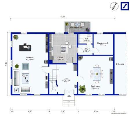 Erdrgeschoss - Grundriss KONZEPT IDEE