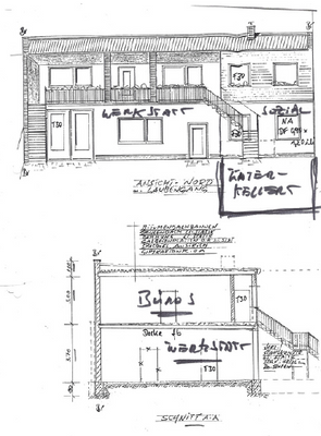 Schnitt Büroräume und Werkstatt