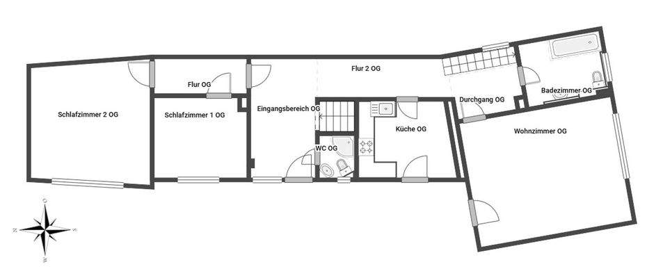 Grundriss Skizze 1. Etage