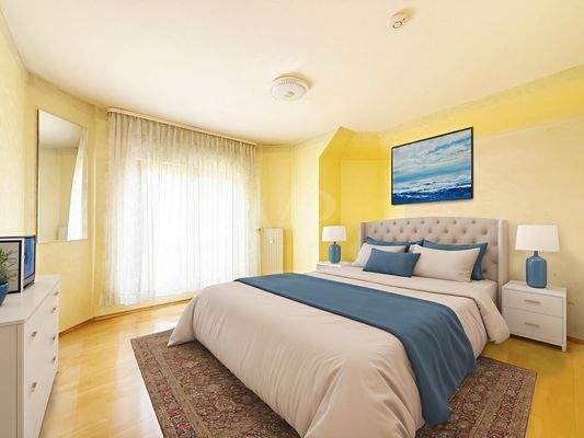 Schlafzimmer mit Möblierungsbeispiel