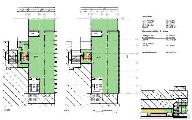Grundrisse 1. 2. OG - Grundausbau