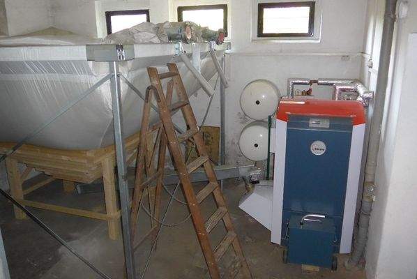 Pelletheizung im Keller