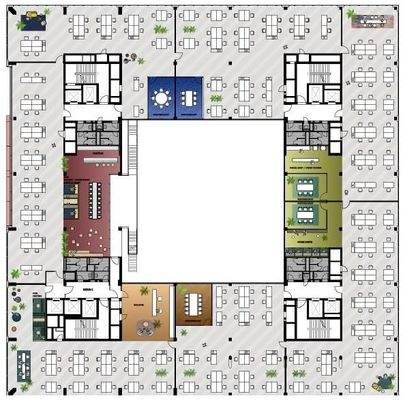 Sockelgeschoss - beispielhafte Raumaufteilung Open Space