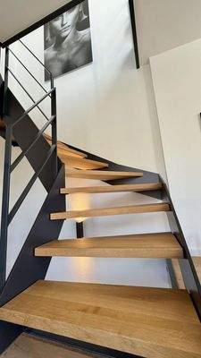 Offene Treppe Eiche/Stahl