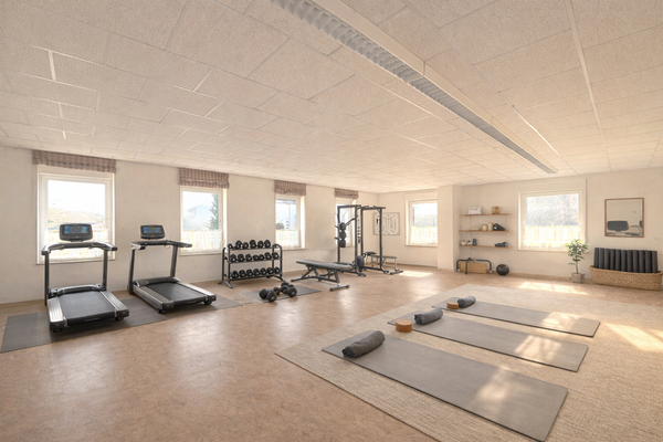 Einrichtungsbeispiel: Hier könnte zum Beispiel ein großer Fitnessraum entstehen