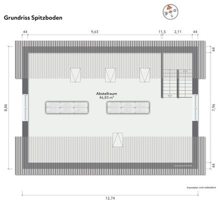 Grundriss Spitzboden