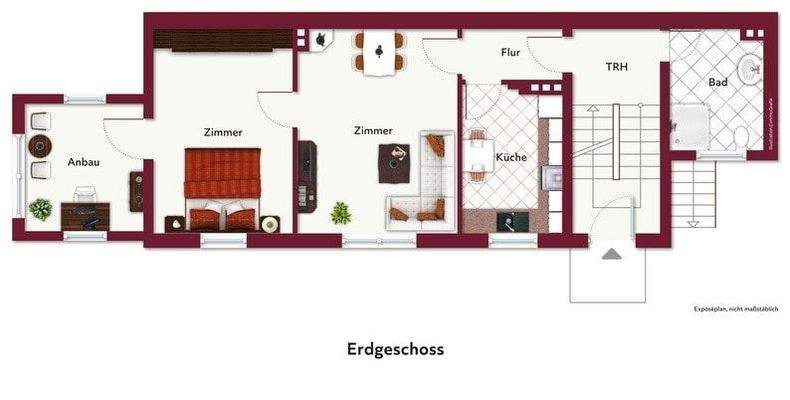 Möblierung/Anordnung beispielhaft