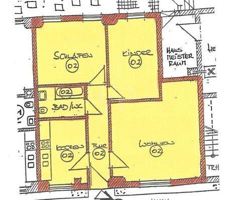 Grundriss 3-Zimmer-Wohnung