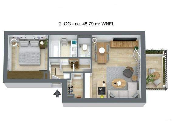 Gaswerkstraße 77 W 8 - 3D-Grundriss
