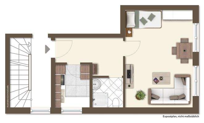 Grundriss 1-Zimmer-Wohnung 