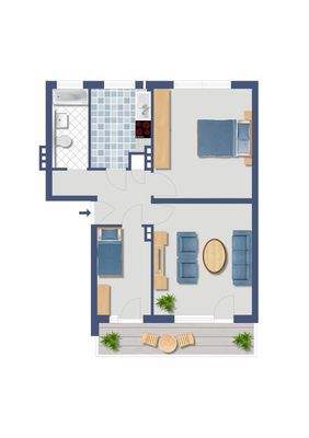 HB Köhlerhof drei Zi. rechts