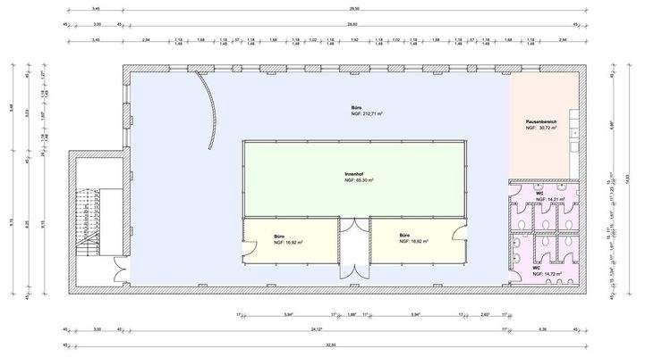 Planung Büroebene OG Halle C3