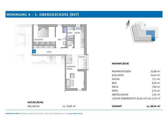 Grundriss - Wohnung 4 [B37]