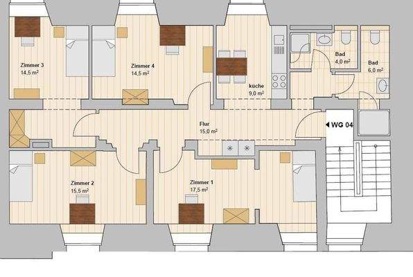 Grundriss WE 4, App.14