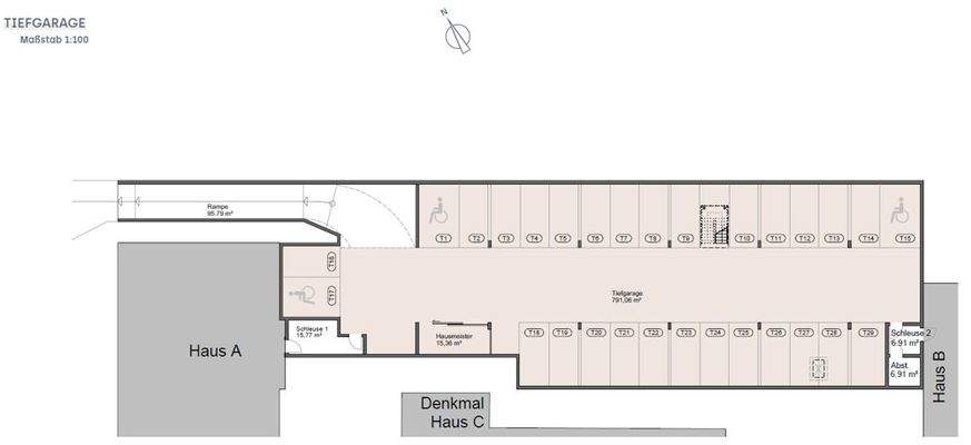 Grundriss Tiefgarage