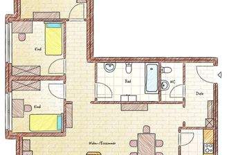 Grundriss der Wohnung in Laichingen