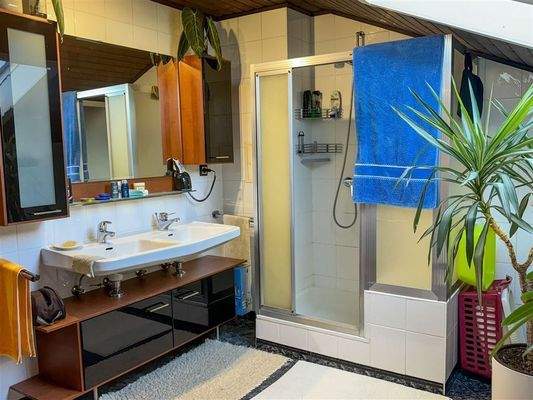 Badezimmer mit Dachfenster