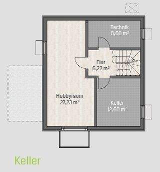 Grundriss Keller (dieser ist optional und nicht im Kaufpreis enthalten)