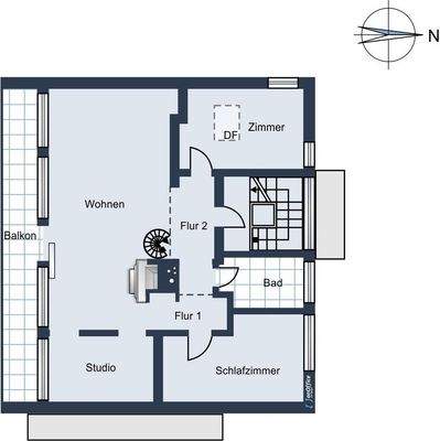 Obergeschoss Wohnfläche ca. 88 m²