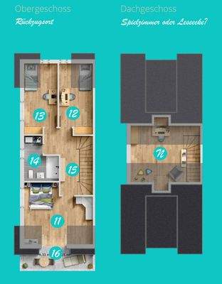 Grundriss Haus 1 OG und DG