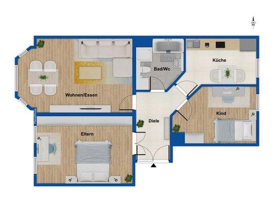 Grundriss Wohnung 1. OG