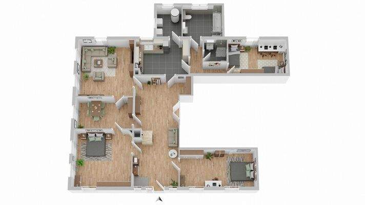 Grundriss Wohnbereich (nicht maßstabsgetreu)