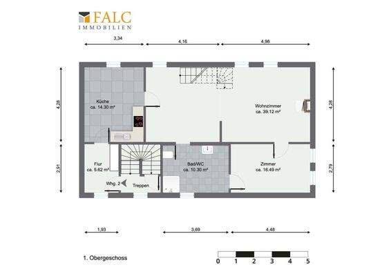 Grundriss 1OG Wohnung oben