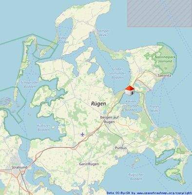 Lage auf der Insel Rügen