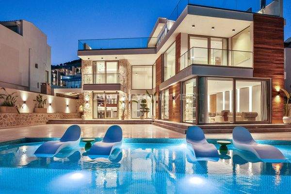 Panoramic Sea View 4-Story Villa in Kalkan Antalya