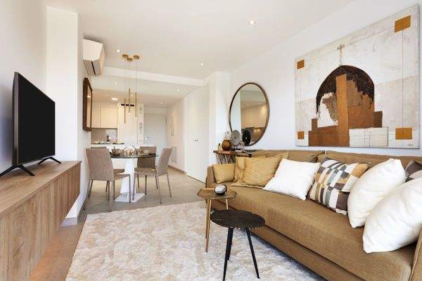 Wohnzimmer mit Blick zur Küche