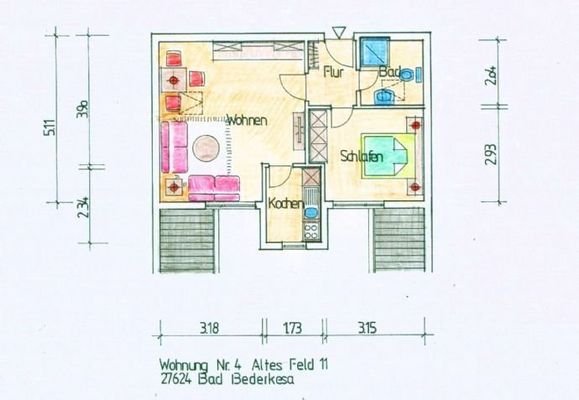 Grundriss der Wohnung