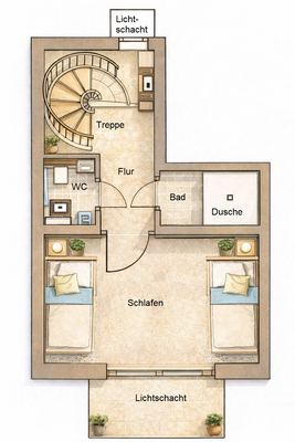 Grundriss-Skizze Untergeschoss