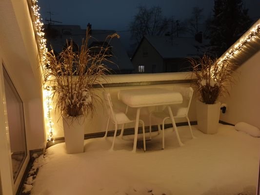 Dachterrasse im Winter