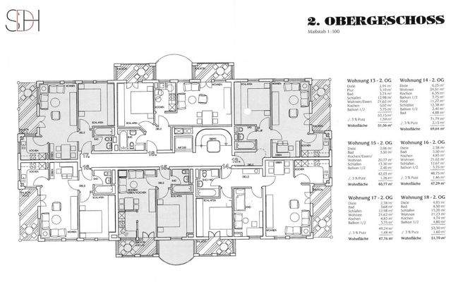 Grundriss 2. OG - Wohnung 18