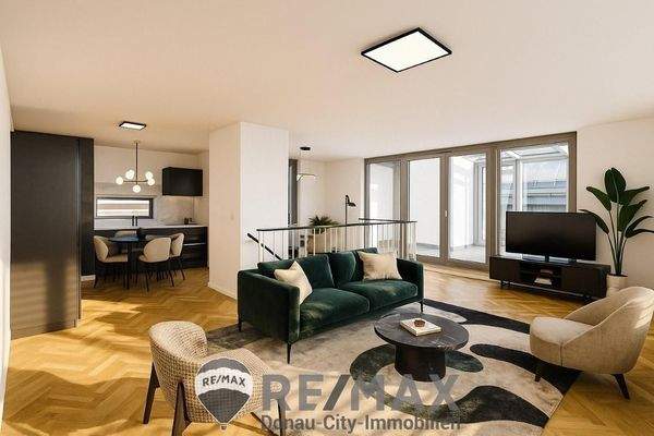 1 Wohnzimmer visualisierte Einrichtung Penthouse 1