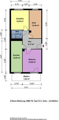 Grundriss mit Balkon