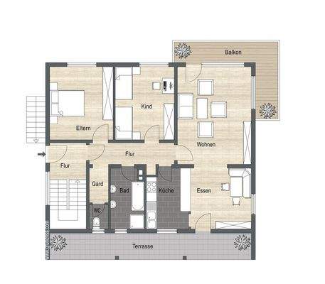 Erdgeschoss - unverbindliche Illustration