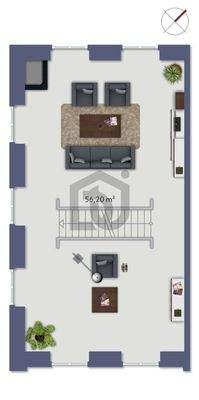 1.OG - Grundriss möbliert