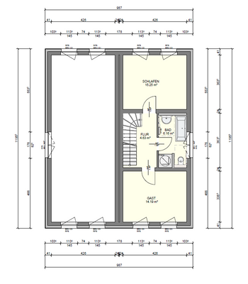 Grundrisse OG Haus 1+2