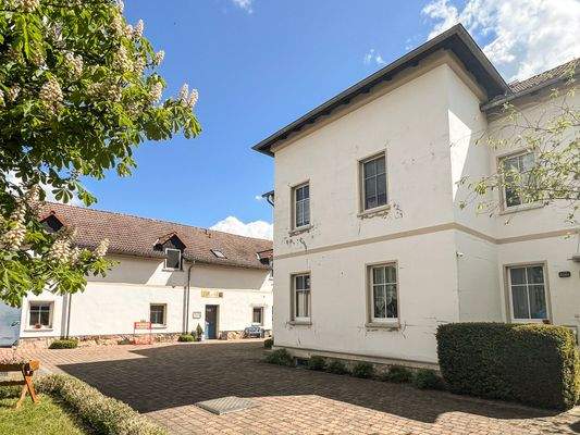 Blick auf Haus 1 und Haus 2