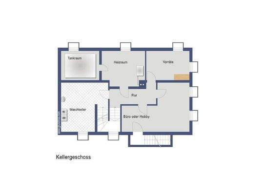 Grundriss Kellergeschoss - nicht maßstabsgetreu