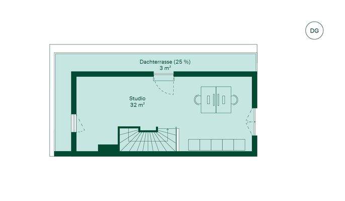 Ausgebautes Dachstudio bietet viel Platz für Ihr Hobby