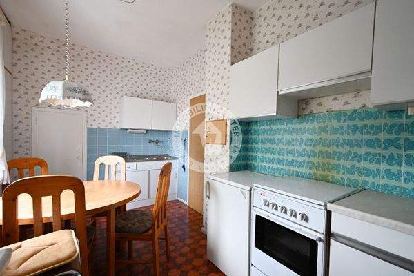 Die Küche im Dachgeschoss